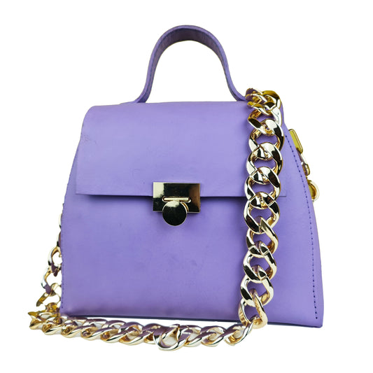 Modern Purple Mini Bag with Golden Chain