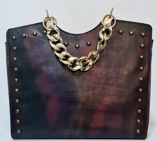 Genuine leather shopper bag | Vibrant multi colors